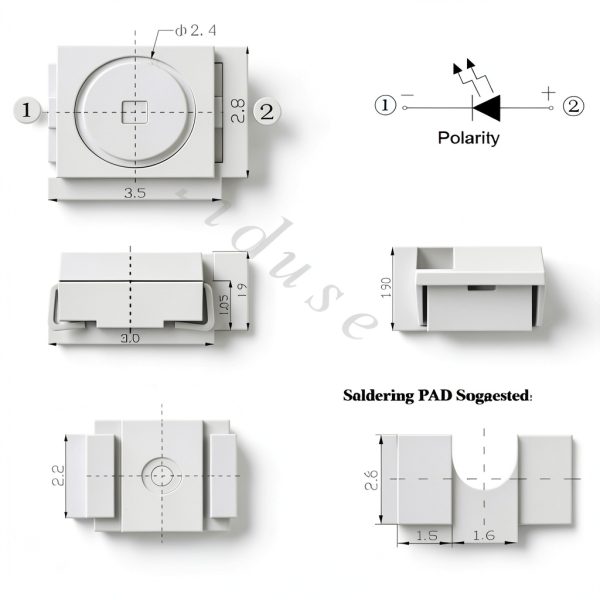 PLCC2 SMD Blue LED Ultra Bright 3528 for Electronics-1