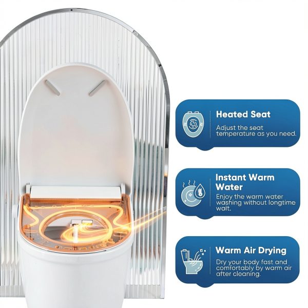 Donlim Heated Bidet Seat White Elongated Modern ABS Material-2