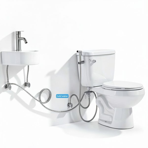 BRITULIF Bidet Faucet Brushed Nickel Hot Cold Water Sprayer-5