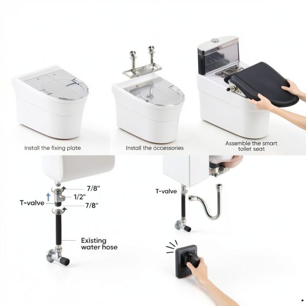 Donlim Heated Bidet Seat White Elongated Modern ABS Material-5