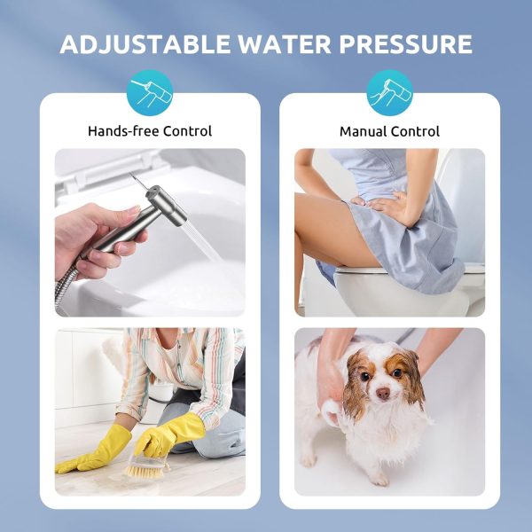 Bidet Sprayer BRITULIF Hands-Free Stainless Steel Bathroom-3