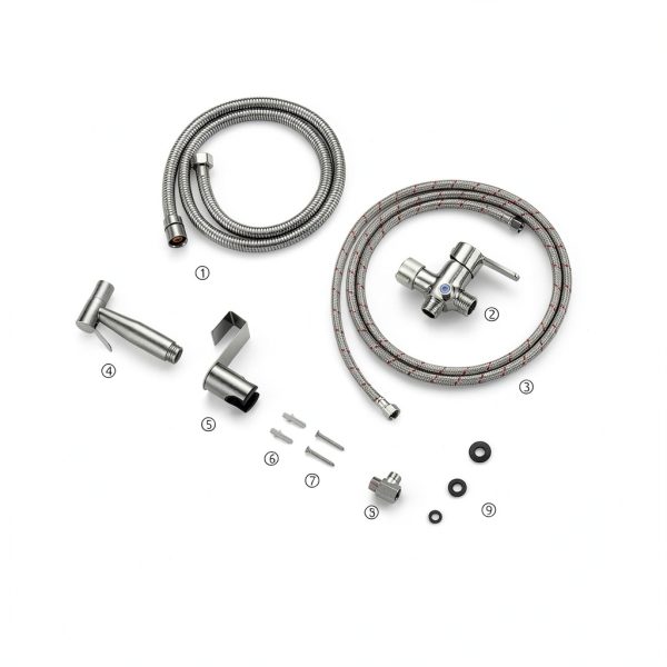 BRITULIF Bidet Faucet Brushed Nickel Hot Cold Water Sprayer-6