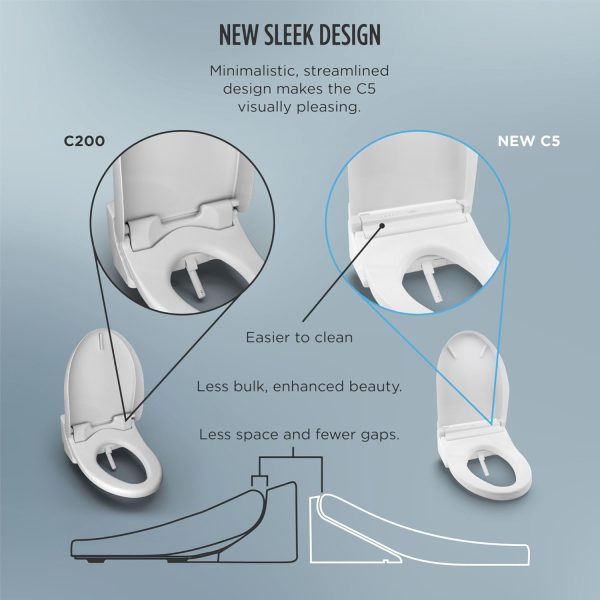 TOTO C5 Bidet Seat Heated Electronic Cotton White-8