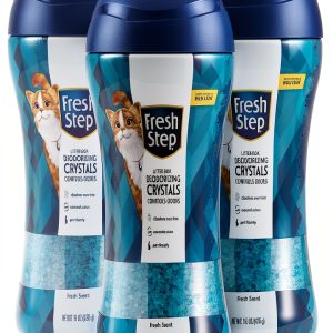 Fresh Step Cat Litter Crystals Fresh Scent 15oz 3 Pack Odor Eliminator-0