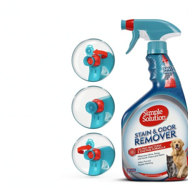 Simple Solution Stain & Odor Eliminator for Pets, Carpet Deodorizer, Enzyme Pet Odor Eliminator for Home, Stain Remover for Cat & Dog Pee, Urine Destroyer, Carpet Cleaner Spray, 32 oz-4